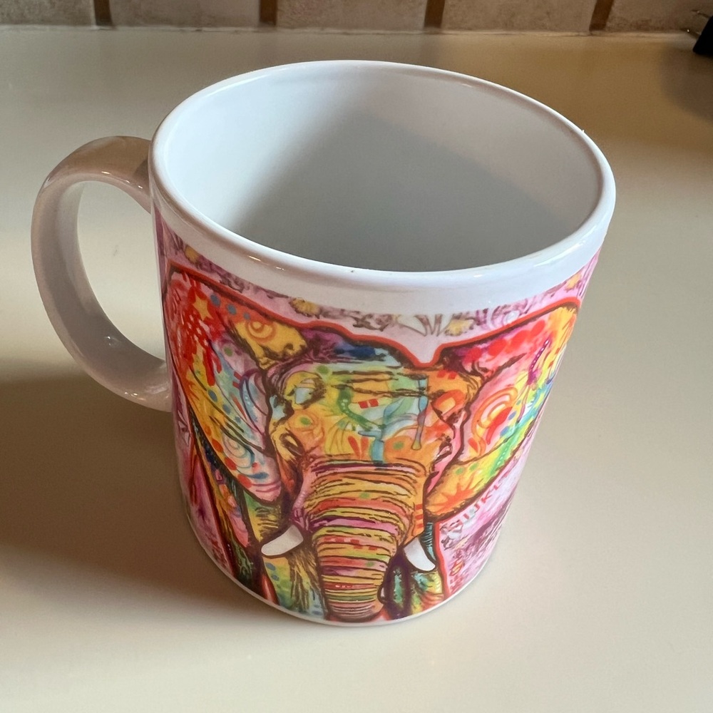 Colorful Vintage Elephant Coffee Mug by Dan Russo